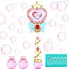 Automatic Bubble Wand for Toddler Kid Princess Toy Age 1 2 3 4 5 6 7 8 1yr Year Old Little Girl Gift Mover Maker Blower Machine Outdoor Juegos Juguetes Burbujas Nias Easter Pink view 1
