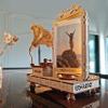 KWASVLYA 3D Wooden Gramophone - Dual-Motion Music Box & Rotating Photo Frame with LED Lights | Vintage Gram-Style Memory Display | 3D Puzzle Music Box - Thanksgiving/Christmas/Birthday Gifts view 3