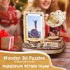 KWASVLYA 3D Wooden Gramophone - Dual-Motion Music Box & Rotating Photo Frame with LED Lights | Vintage Gram-Style Memory Display | 3D Puzzle Music Box - Thanksgiving/Christmas/Birthday Gifts view 4