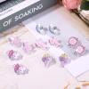 Mikovivi 6 Pairs Clip On Earrings for Kids, Cute Princess Resin Clip On Earrings No Pierced Kids Jewelry Donut Cupcake Rainbow Design Dress Up Jewelry for Toddler Girls Party Gift view 3
