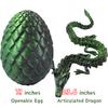 Large 3D Printed Dragon Egg with 24'' Articulated Chinese Dragon - 7 Openable Surprise Easter Egg Hunt Toy, Fantasy Creature Figure, Easter Basket Stuffer Gift for Kids Teens Adults (Black Green) view 2