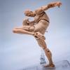 1/12 Scale Male Action Figure, 6 Inch Super Flexible Muscular Man Body Action Figure, 1/12 Strong Muscle Man Bodybuilder Figure Model with Detachable Hands Gesture Shapes Accessories (Suntan skin) view 3