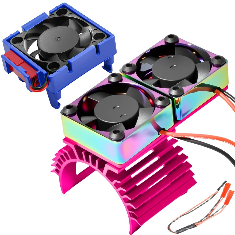 RC VXL-3s ESC Cooling Fan & Motor Cooling Dual Fan for 1/10 Traxxas Slash