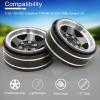 1.3 Beadlock Wheel Rim Aluminum Alloy Brass Negative Offset 1.3 Inches Wheel Hub Width 1.5cm OD 3.7cm Crawler Rims Fit for 1/18 1/24 TRX4M SCX24 FMS Ascent-18 RC Car Off Road Tire 4Pcs (Black) view 4