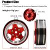 1.3 Beadlock Wheel Rim Aluminum Alloy Brass Negative Offset 1.3 Inches Wheel Hub Width 1.5cm OD 3.7cm Crawler Rims Fit for 1/18 1/24 TRX4M SCX24 FMS Ascent-18 RC Car Off Road Tire 4Pcs (Red) view 3