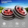 1.3 Beadlock Wheel Rim Aluminum Alloy Brass Negative Offset 1.3 Inches Wheel Hub Width 1.5cm OD 3.7cm Crawler Rims Fit for 1/18 1/24 TRX4M SCX24 FMS Ascent-18 RC Car Off Road Tire 4Pcs (Red) view 4