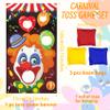 Carnival Toss Game Banner with 3 Bean Bags, Bean Bag Toss Game for Kids Adults Outdoor Carnival Party Games Supply, Circus Theme Birthday Party Decorations view 2