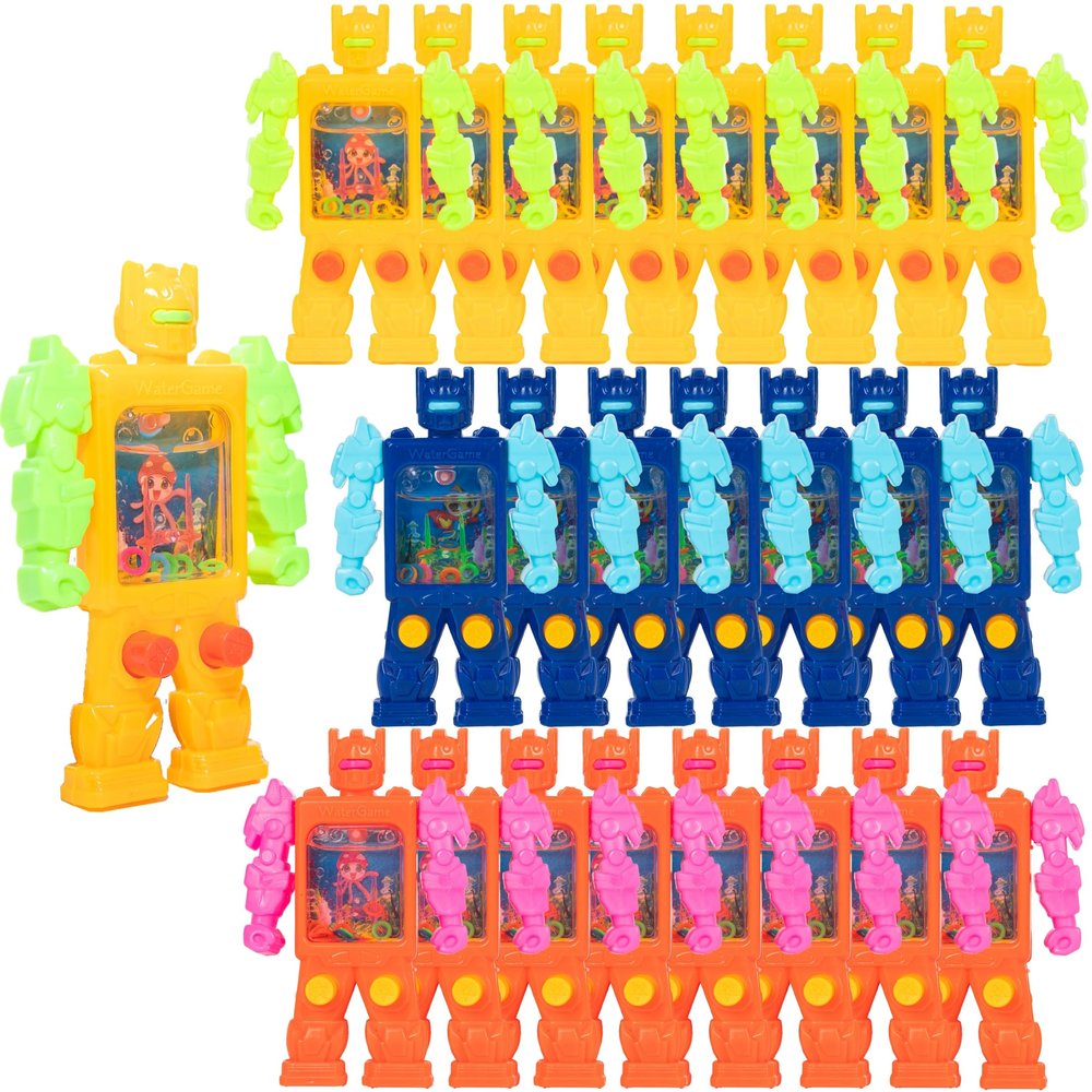 48Pcs Robot Handheld Water Ring Toss Games for Kids Party Favors Goodie Bags Stuffers Return Gifts for Kids Birthday Classroom Prize Box Rewards Bulk, Halloween/Christmas Pinata Filler Toys
