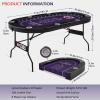 RAYKEEP 71" LED Poker Table - 8 Player Foldable Texas Hold'em Table with Built-in LED Lights, Padded Rails & 8 Cup Holders, Portable Casino Card Table for Home Game Room & Parties view 2