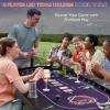 RAYKEEP 71" LED Poker Table - 8 Player Foldable Texas Hold'em Table with Built-in LED Lights, Padded Rails & 8 Cup Holders, Portable Casino Card Table for Home Game Room & Parties view 3