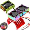 Fraizoe RC VXL-3s ESC Cooling Fan and Motor Cooling Fan 28000 RPM Dual Fan Set Upgrade for 1/10 Traxxas Slash 4x4 Stampede 4x4 Rustler 4x4 VXL Hoss 44 Velineon VXL 3s Heat Sink Replace #3340, Red view 1