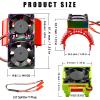 Fraizoe RC VXL-3s ESC Cooling Fan and Motor Cooling Fan 28000 RPM Dual Fan Set Upgrade for 1/10 Traxxas Slash 4x4 Stampede 4x4 Rustler 4x4 VXL Hoss 44 Velineon VXL 3s Heat Sink Replace #3340, Red view 2