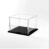 Clear Acrylic Display Case for Collectibles, Transparent Box Dustproof Protection with Wood-Plastic Base,2mm,45/50/55/60/65/70cm,for Display Action Figures Home Storage & Organizing Toys(55x55x25cm/22 view 3