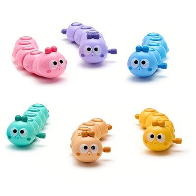 WOBOX 6Pcs Multicolor Wind-Up Caterpillar Toy - Mechanical Crawling Insect, Educational STEM Kids Toys for Toddlers, Safe Non-Toxic Baby Gift for Birthday Party (Multicolor 6Pcs)