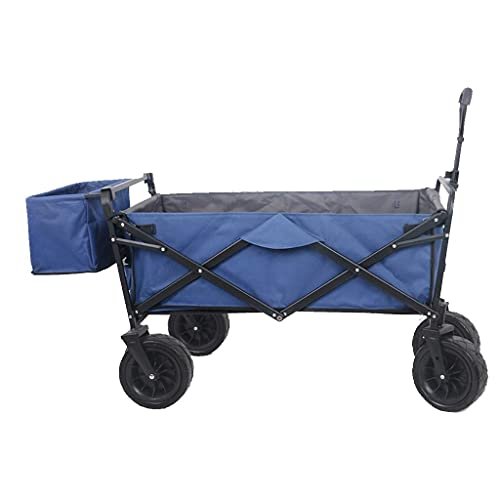 Collapsible Wagon Cart with Wheels Foldable Folding Wagons Carts Silent Universal Wheels,Folding Wagon Outdoor Folding Utility Wagon 4-Wheel Portable Fishing Cart, Folding Camping Trolley wi