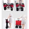 Collapsible Wagon Cart with Wheels Foldable Folding Wagons Carts Silent Universal Wheels,Folding Wagon Outdoor Folding Utility Wagon Outdoor Utility Wagon Beach Cart with Push Handle Heavy D view 3