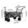Collapsible Wagon Cart with Wheels Foldable Folding Wagons Carts Silent Universal Wheels,Folding Wagon Outdoor Folding Utility Wagon Outdoor Utility Wagon Beach Cart with Push Handle Heavy D view 4