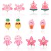 6 Pair Kids Clip On Earrings, Resin Non-Pierced Magnetic Earrings Beach-Inspired Octopus Crab and More Design Summer Theme Ear Clip Dress Up Jewelry Accessory for Girls (6 Styles) view 1