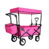 Collapsible Wagon Cart with Wheels Foldable Folding Wagons Carts Silent Universal Wheels,Folding Wagon Outdoor Push Pull Folding Wagon Stroller Cart for Kids | Foldable Canopy w/Sun & Rain S view 1