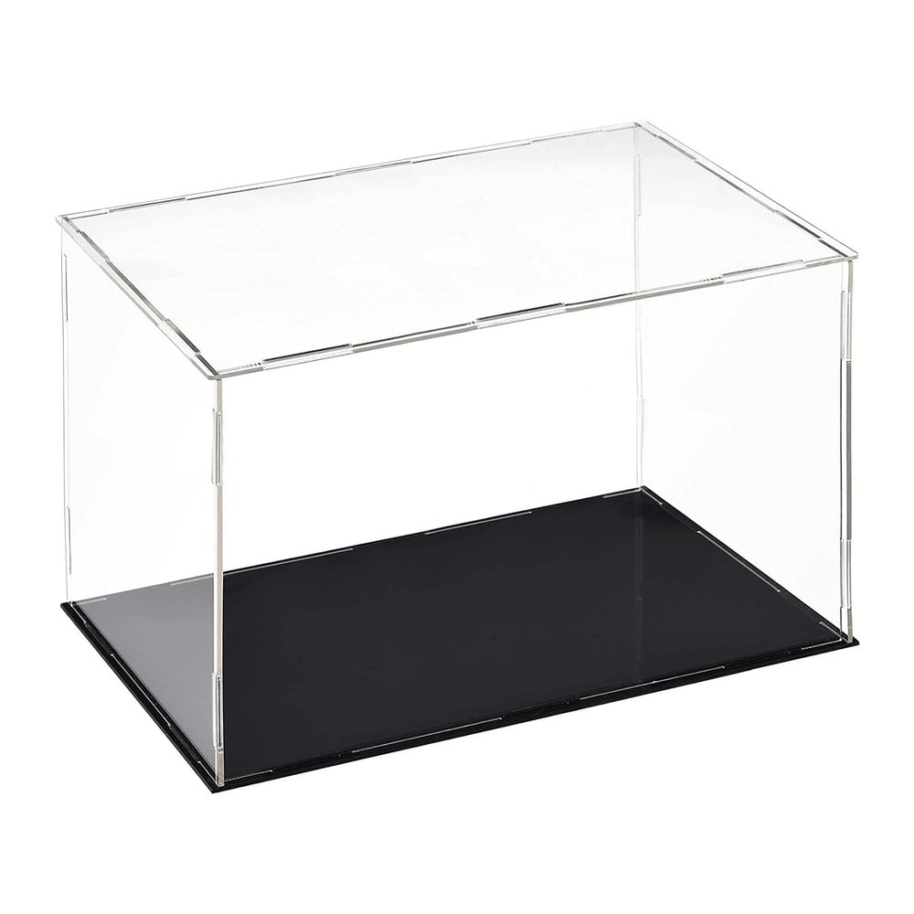 2mm Acrylic Clear Display Case,Assemble Countertop Box Cube Organizer Stand Dustproof Protection Showcase with Black Base for Action Figures Toys Collectibles Home Storage,10/15/20/30/35/40cm(35x35x50