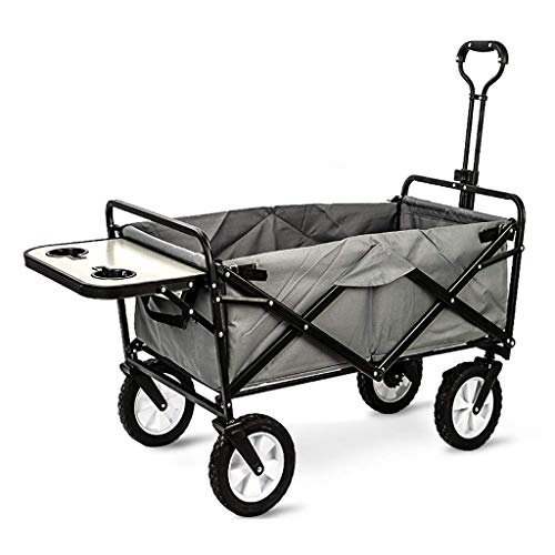 Collapsible Wagon Cart with Wheels Foldable Folding Wagons Carts Silent Universal Wheels,Folding Wagon Folding Garden Trolley Cart Heavy Duty Wagon Multi-Function Shopping Cart for Outdoor C