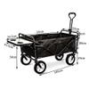 Collapsible Wagon Cart with Wheels Foldable Folding Wagons Carts Silent Universal Wheels,Folding Wagon Folding Garden Trolley Cart Heavy Duty Wagon Multi-Function Shopping Cart for Outdoor C view 3