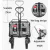 Collapsible Wagon Cart with Wheels Foldable Folding Wagons Carts Silent Universal Wheels,Folding Wagon Outdoor Folding Utility Wagon 4 Wheeled Folding Camping Cart, Utility Garden Trolley, P view 3