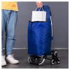 Collapsible Wagon Cart with Wheels Foldable Folding Wagons Carts Silent Universal Wheels,Trolley Shopping Cart Folding Shopping Cart Small Shopping Trolley Heavy Duty Grocery Cart Utility Cl view 2