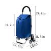 Collapsible Wagon Cart with Wheels Foldable Folding Wagons Carts Silent Universal Wheels,Trolley Shopping Cart Folding Shopping Cart Small Shopping Trolley Heavy Duty Grocery Cart Utility Cl view 4