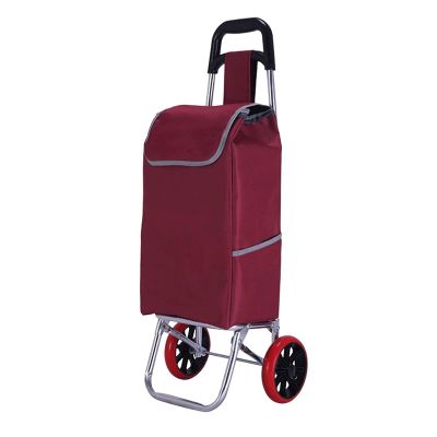 Collapsible Wagon Cart with Wheels Foldable Folding Wagons Carts Silent Universal Wheels,Shopping Cart Folding Shopping Trolley Cart Stair Climbing Cart with Removable Waterproof Canvas Bag