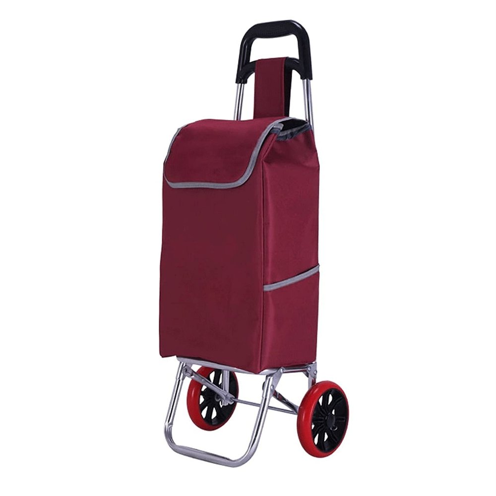 Collapsible Wagon Cart with Wheels Foldable Folding Wagons Carts Silent Universal Wheels,Shopping Cart Folding Shopping Trolley Cart Stair Climbing Cart with Removable Waterproof Canvas Bag