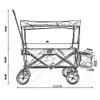 Collapsible Wagon Cart with Wheels Foldable Folding Wagons Carts Silent Universal Wheels,Folding Garden Trolley Cart with Canopy Heavy Duty Wagon Children's Lage Cart Portable Shopping Cart view 4