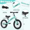 WEEROCK 2 in 1 Kid Bike and Balance Bike, 14 Inch Kids Bicycle and Balance Bikes for 2+ Years Boys Girls, Steel Frame, Front Calip Brake and Rear Coaster Brake for Children, Light Blue view 4