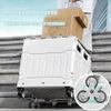Collapsible Wagon Cart with Wheels Foldable Folding Wagons Carts Silent Universal Wheels,Foldable Shopping Cart Festival Camping Essentials - Festival Cart Trolley, Folding Camping Trolley w view 3