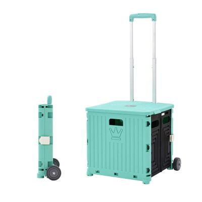 Collapsible Wagon Cart with Wheels Foldable Folding Wagons Carts Silent Universal Wheels,Garden Trolley Shopping Picnic Cart Camping Portable Trolley Climb Stairs Portable Folding Trolley Ea