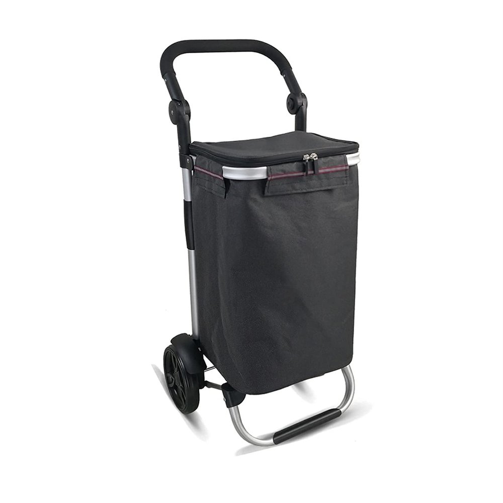Collapsible Wagon Cart with Wheels Foldable Folding Wagons Carts Silent Universal Wheels,Shopping Cart 45L Shopping Trolley with Fabric Bag and Foldable Grocery Utility Climb Stair Cart for
