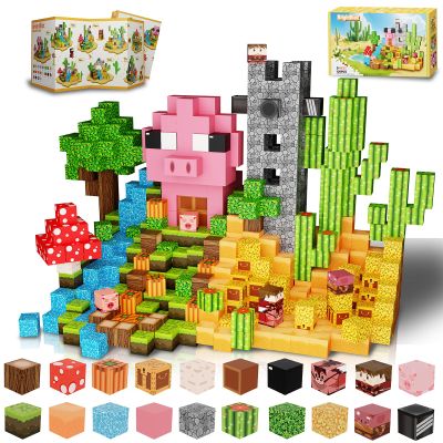 BrightBlox Magnetic Blocks, 120PCS Magnetic Building Blocks Cubes for Kids Ages 3+, STEM Sensory Educational Toys Birthday Set for Kids Toddlers