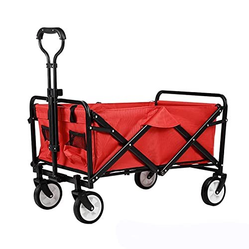 Collapsible Wagon Cart with Wheels Foldable Folding Wagons Carts Silent Universal Wheels,Folding Wagon Garden Cart Outdoor Utility Wagon Garden Trolley Carts Folding Garden Beach Shopping Ca