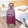 Collapsible Wagon Cart with Wheels Foldable Folding Wagons Carts Silent Universal Wheels,Folding Wagon Shopping Cart Portable Shopping Cart Small Pull Cart Folding Trolley for Laundry, Groce view 3