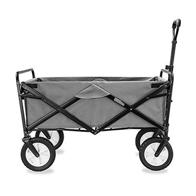 Collapsible Wagon Cart with Wheels Foldable Folding Wagons Carts Silent Universal Wheels,Folding Wagon Folding Garden Trolley Cart Heavy Duty Wagon Multi-Function Shopping Cart for Outdoor C