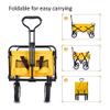 Collapsible Wagon Cart with Wheels Foldable Folding Wagons Carts Silent Universal Wheels,Folding Wagon Folding Garden Trolley Cart Heavy Duty Wagon Multi-Function Shopping Cart for Outdoor C view 2