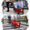 Collapsible Wagon Cart with Wheels Foldable Folding Wagons Carts Silent Universal Wheels,Folding Wagon Folding Garden Trolley Cart Heavy Duty Wagon Multi-Function Shopping Cart for Outdoor C view 3