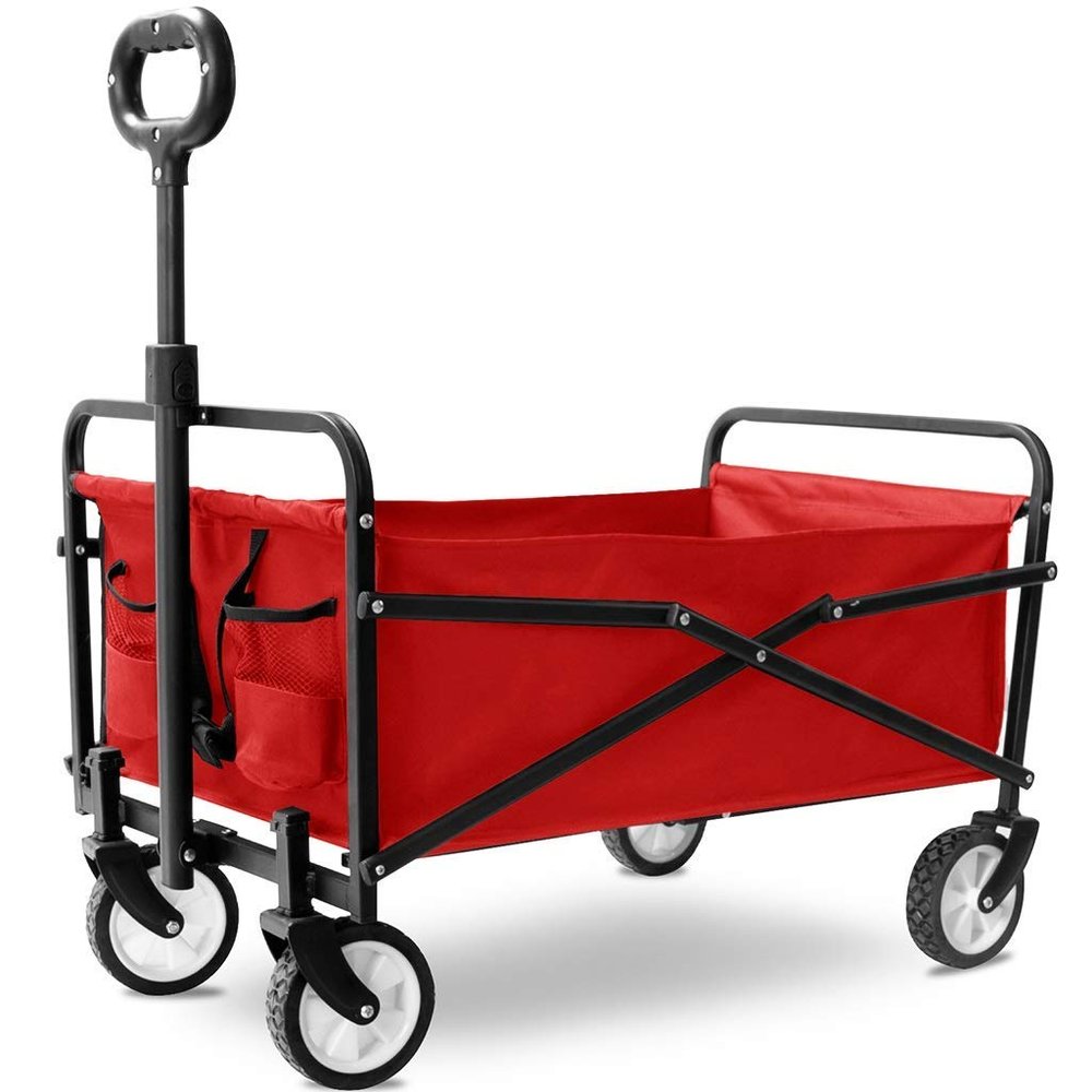 Collapsible Wagon Cart with Wheels Foldable Folding Wagons Carts Silent Universal Wheels,Folding Cart with Wheels,Mini Shopping Cart,Portable Pet Trolley,Children Handcart,Picnic Transport C