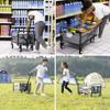 Collapsible Wagon Cart with Wheels Foldable Folding Wagons Carts Silent Universal Wheels,Folding Cart with Wheels,Mini Shopping Cart,Portable Pet Trolley,Children Handcart,Picnic Transport C view 2