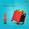 Collapsible Wagon Cart with Wheels Foldable Folding Wagons Carts Silent Universal Wheels,Shopping Cart Portable Shopping Trolley on Wheels Folding Shopping Utility Cart with Handle Utility C view 4
