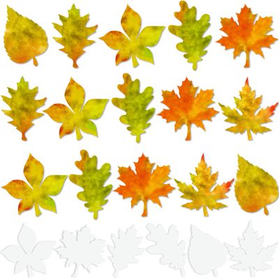 150Pcs Fall Paper Leaves Art Crafts - Color Diffusing Watercolor Maple Leaf for Kids Autumn Classroom Decoration
