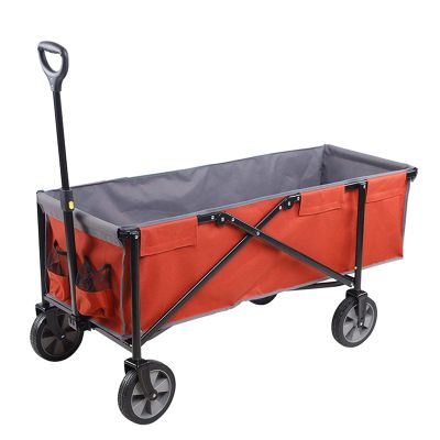 Collapsible Wagon Cart with Wheels Foldable Folding Wagons Carts Silent Universal Wheels,Garden Cart Four-Wheeled Trolley Folding Portable Grocery Shopping Cart Camping Car Camping Trailer O
