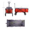 Collapsible Wagon Cart with Wheels Foldable Folding Wagons Carts Silent Universal Wheels,Garden Cart Four-Wheeled Trolley Folding Portable Grocery Shopping Cart Camping Car Camping Trailer O view 4