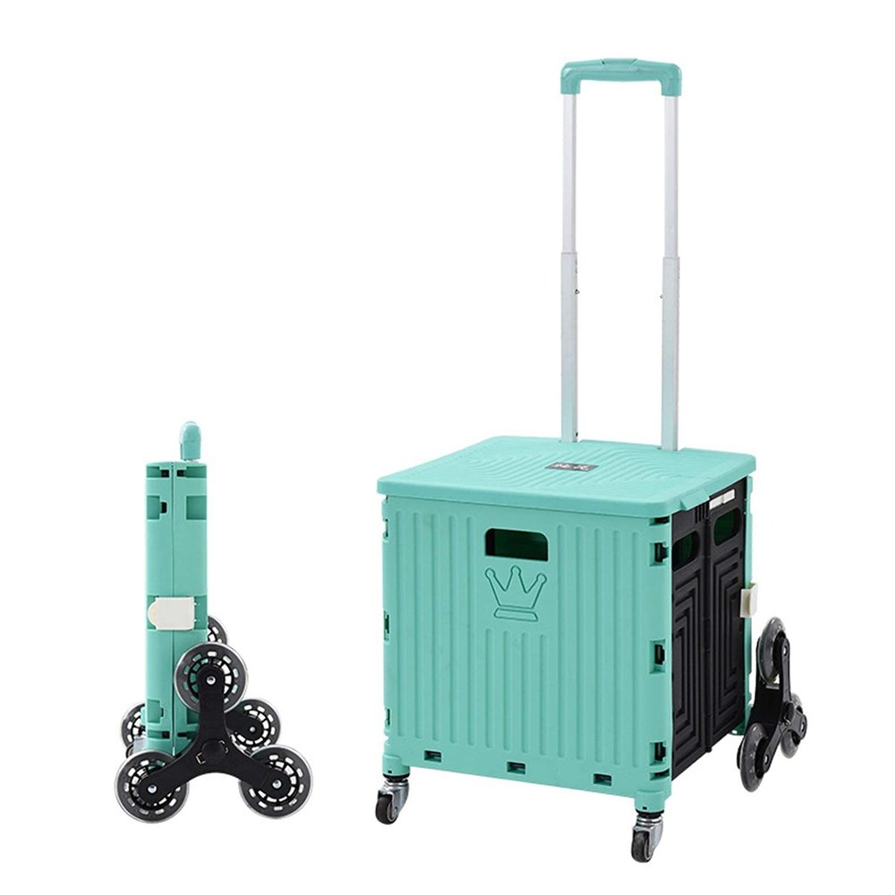 Collapsible Wagon Cart with Wheels Foldable Folding Wagons Carts Silent Universal Wheels,Garden Trolley Eight Wheel Trolley Camping Portable Trolley Climb Stairs Portable Folding Trolley Sho