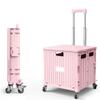 Collapsible Wagon Cart with Wheels Foldable Folding Wagons Carts Silent Universal Wheels,Foldable Shopping Cart Festival Camping Essentials - Festival Cart Trolley, Folding Camping Trolley w view 1
